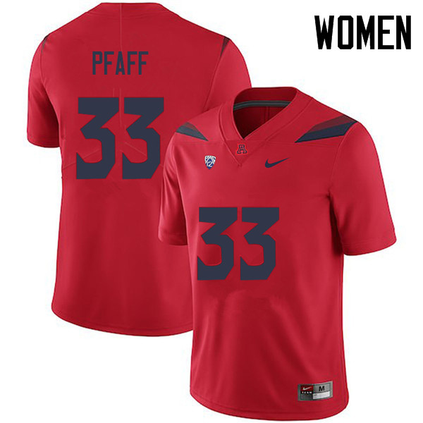 Women #33 Blake Pfaff Arizona Wildcats College Football Jerseys Sale-Red - Click Image to Close